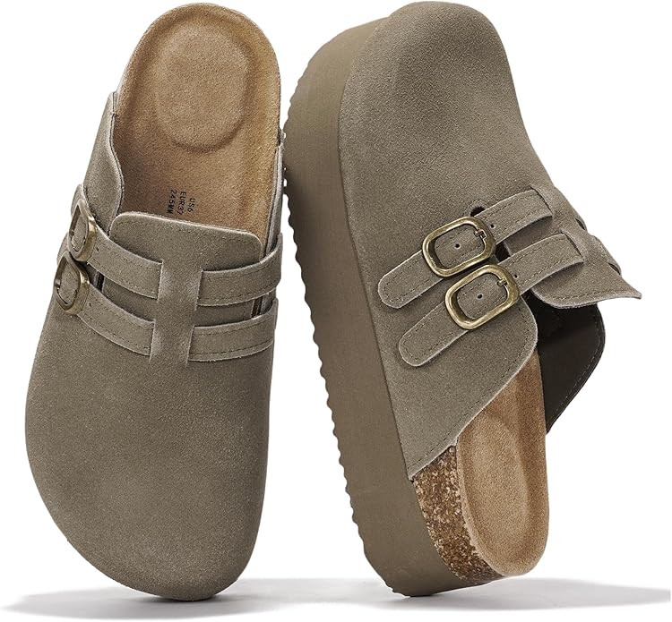 Project Cloud 100% Genuine Leather Clogs for Women - Wedge Womens Clogs Platform Sandals with Mem... | Amazon (US)