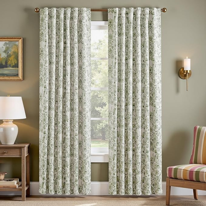 jinchan Floral Blackout Curtains for Bedroom Living Room 84 Inches Length Farmhouse Curtains Room... | Amazon (US)