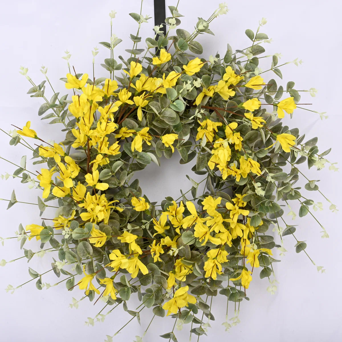 26" Eucalyptus Blossoms Cluster Floral Wreath for Front Door | Wayfair North America