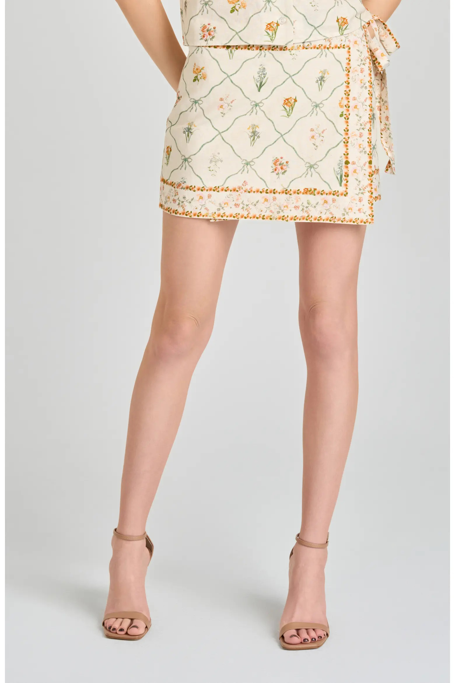 Amelia Floral Linen Blend Wrap Miniskirt (Women) | Nordstrom | Nordstrom