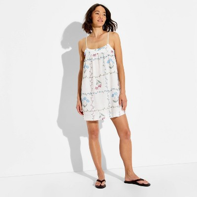 Women's Mini Trapeze Ruffle Edge A-Line Dress - Wild Fable™ White M | Target