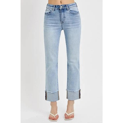 RISEN High Rise Straight Cuffed Relaxed Jeans | Target