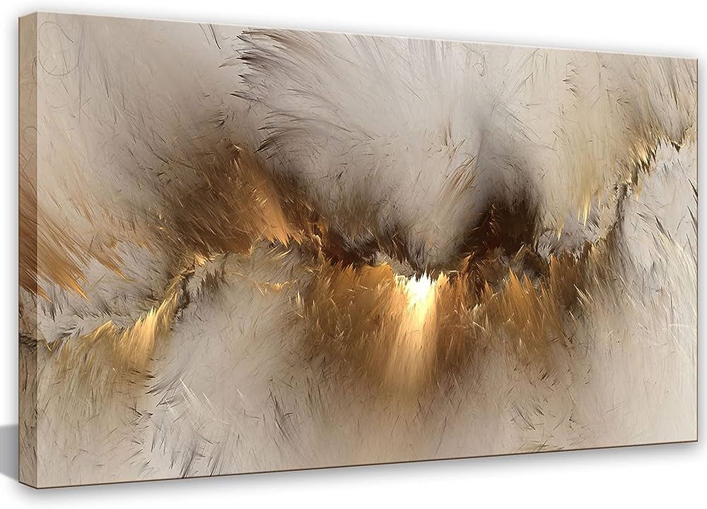 Large Framed Abstract Gold Marble Texture Canvas Wall Art Tindal Effect Decor Picture Black Gold ... | Amazon (US)