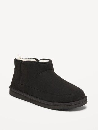 Faux-Suede Sherpa-Lined Booties for Women | Old Navy (US)