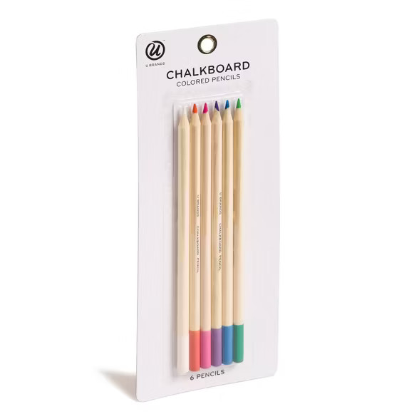 6ct Chalkboard Colored Pencils - U-Brands | Target