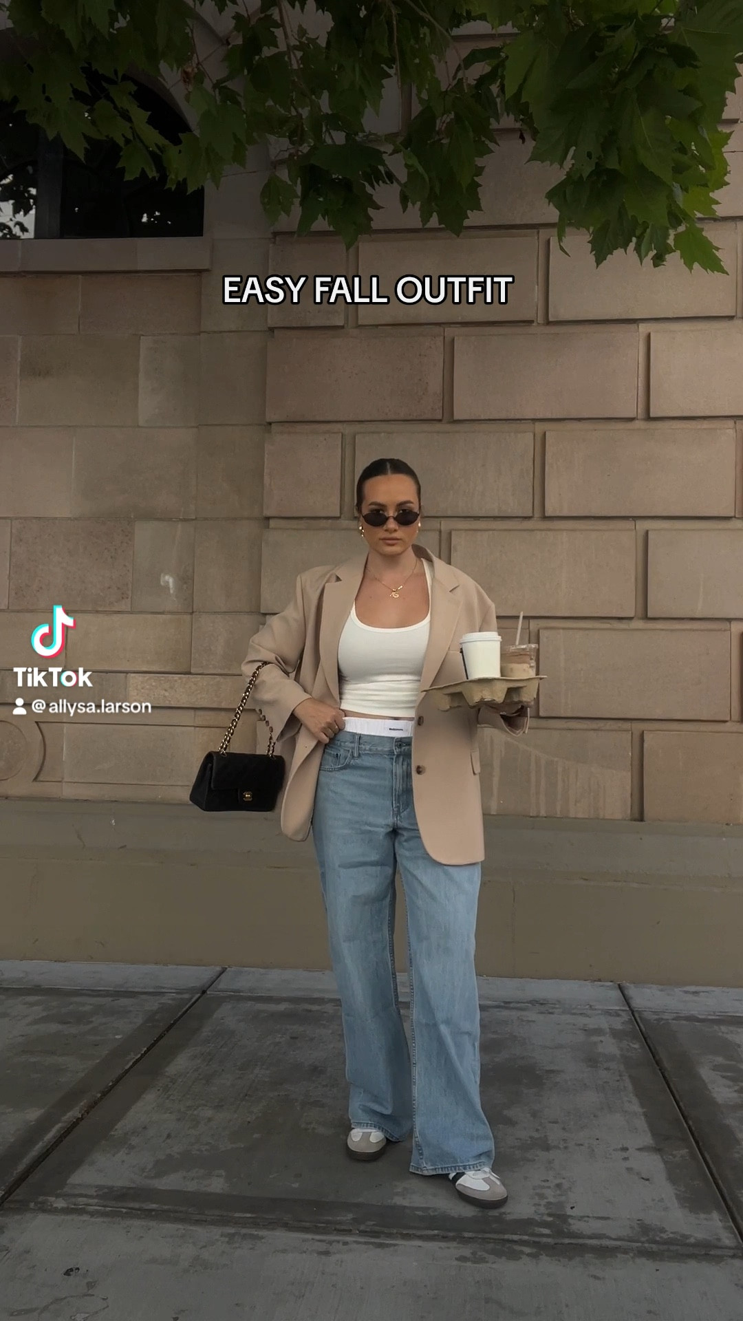 Easy fall outfit idea - neutral oversized blazer + baggy jeans + a white tank + adidas sambas 

#LTKFindsUnder100 #LTKStyleTip #LTKSeasonal