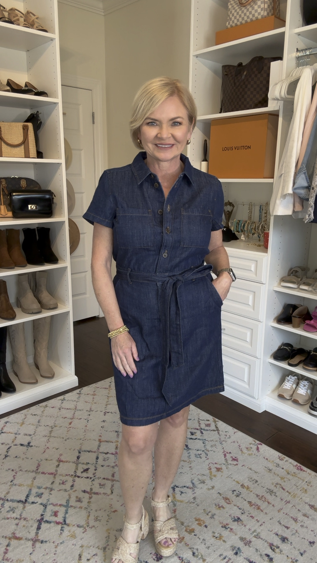 👗 Denim dresses are very on trend this year! I searched high & low for one and finally found the perfect one at J Crew Factory! Runs very true to size, and hits me right above the knee. (I'm 5'2" for reference)

Spring dress
Spring trends
Denim trends
Spring outfit 
Over 50
Petite 

#LTKVideo #LTKstyletip #LTKover40