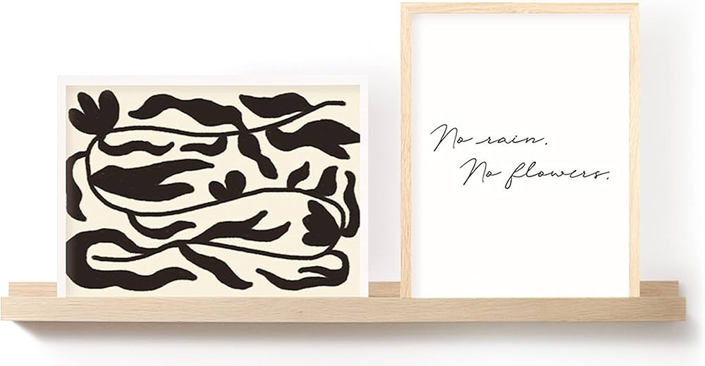 (35 in | 89 cm) Natural Oak Wood Wall Mounted Floating Picture Ledge Shelf | Ideal for Bedroom, K... | Amazon (CA)