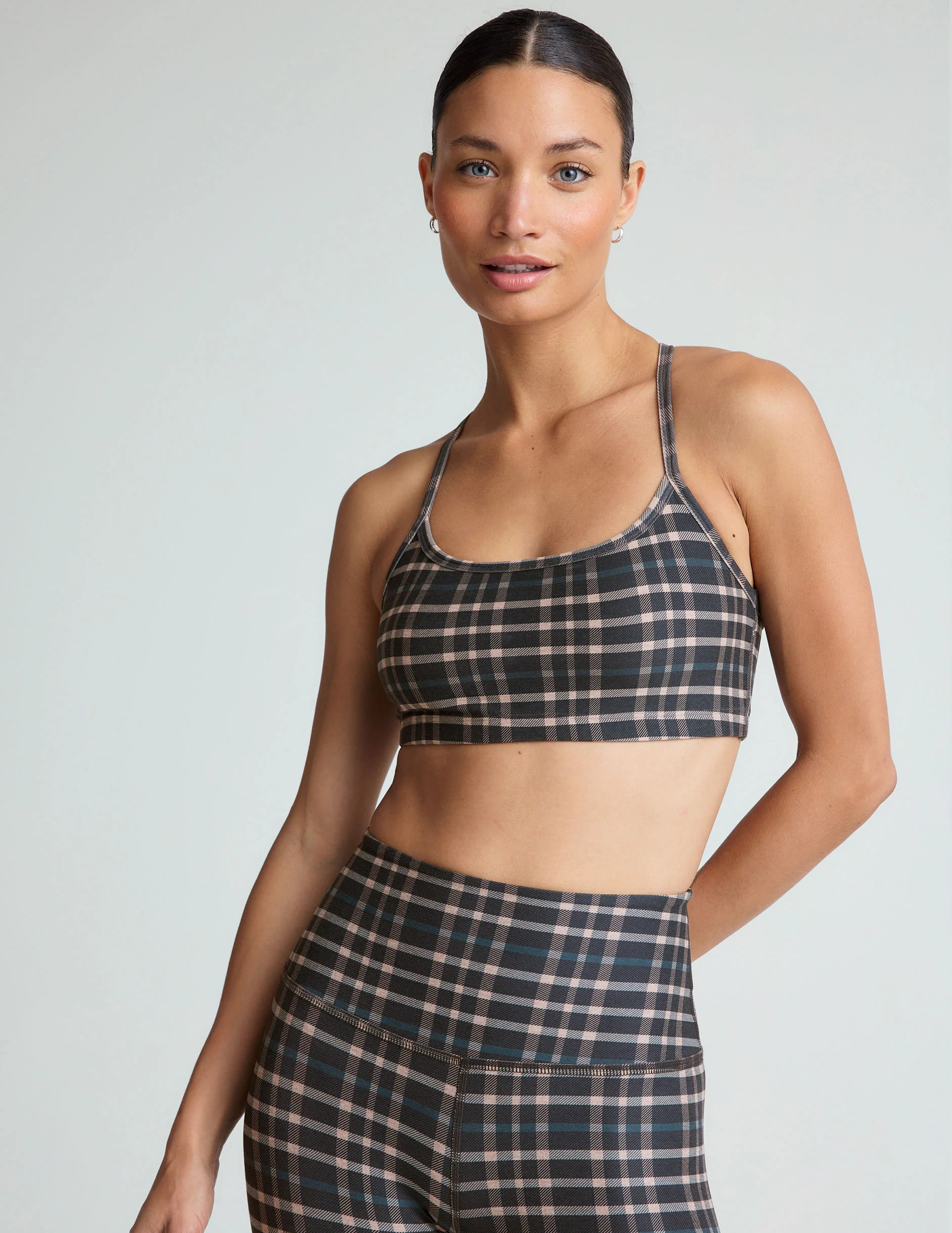 Preppy Plaid SoftMark Slim Racerback Bra | Beyond Yoga | Beyond Yoga