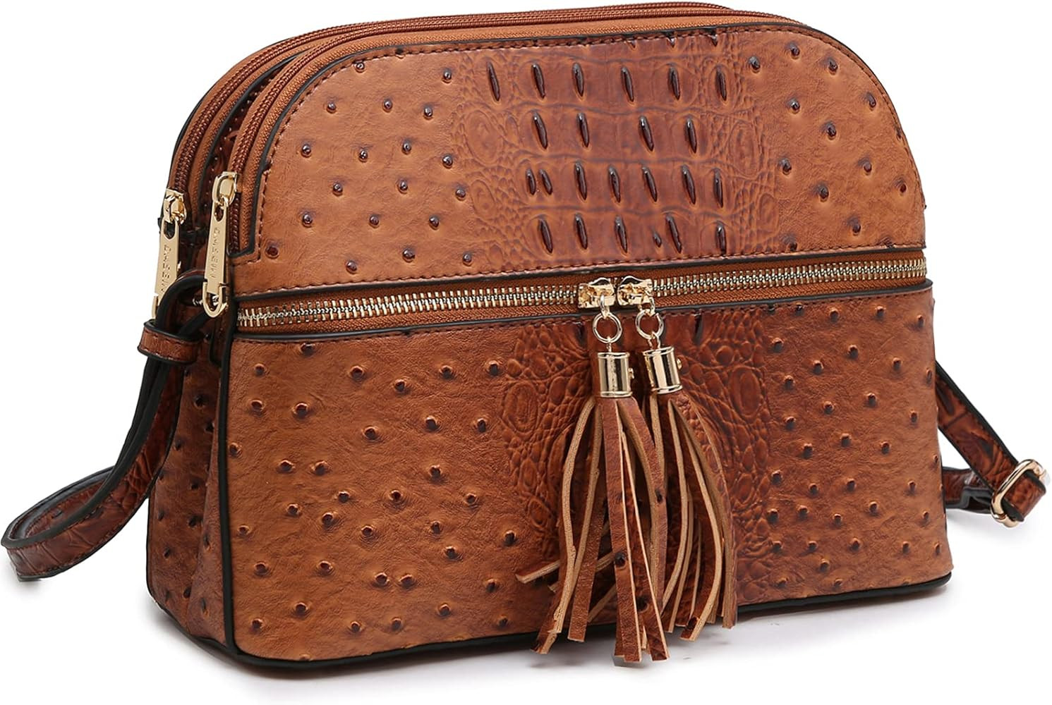 Dasein Women Tassel Zipper Pocket Crossbody Bag Shoulder Purse Fashion Travel Bag with Multi Pock... | Amazon (US)