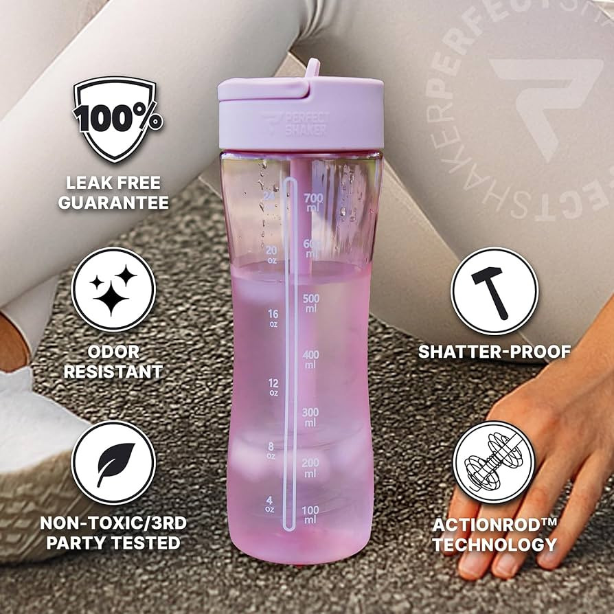 PerfectShaker Luma Series Tritan Shaker Bottle with Built-In Straw & Measurement Scale \u2013 28o... | Amazon (US)