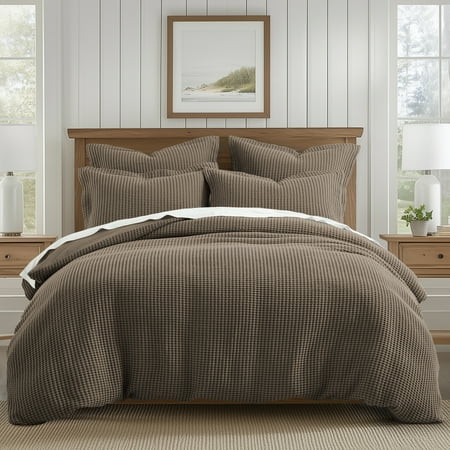 Levtex Home - Mills Waffle Latte Duvet Cover Set - King Duvet Cover + Two King Pillow Cases - Latte Waffle Weave - Duvet Cover (106 x 94in.) and Pillow Case (36 x 20in. ) - Cotton | Walmart (US)