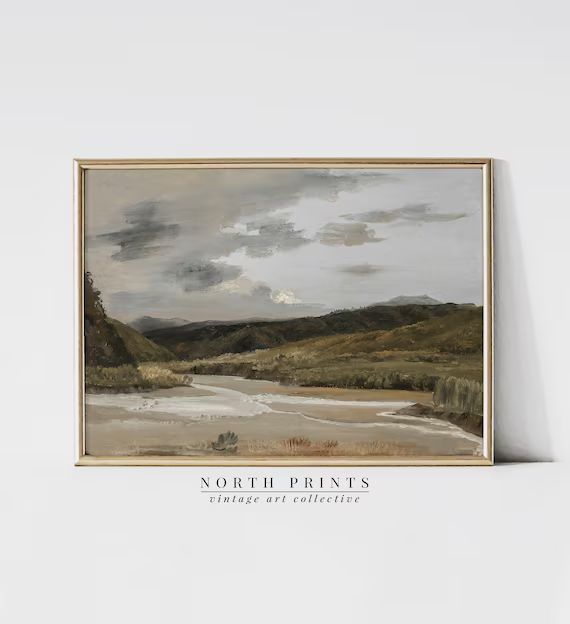 Warm Moody Landscape Painting  River Scenery Art Print  | Etsy | Etsy (US)