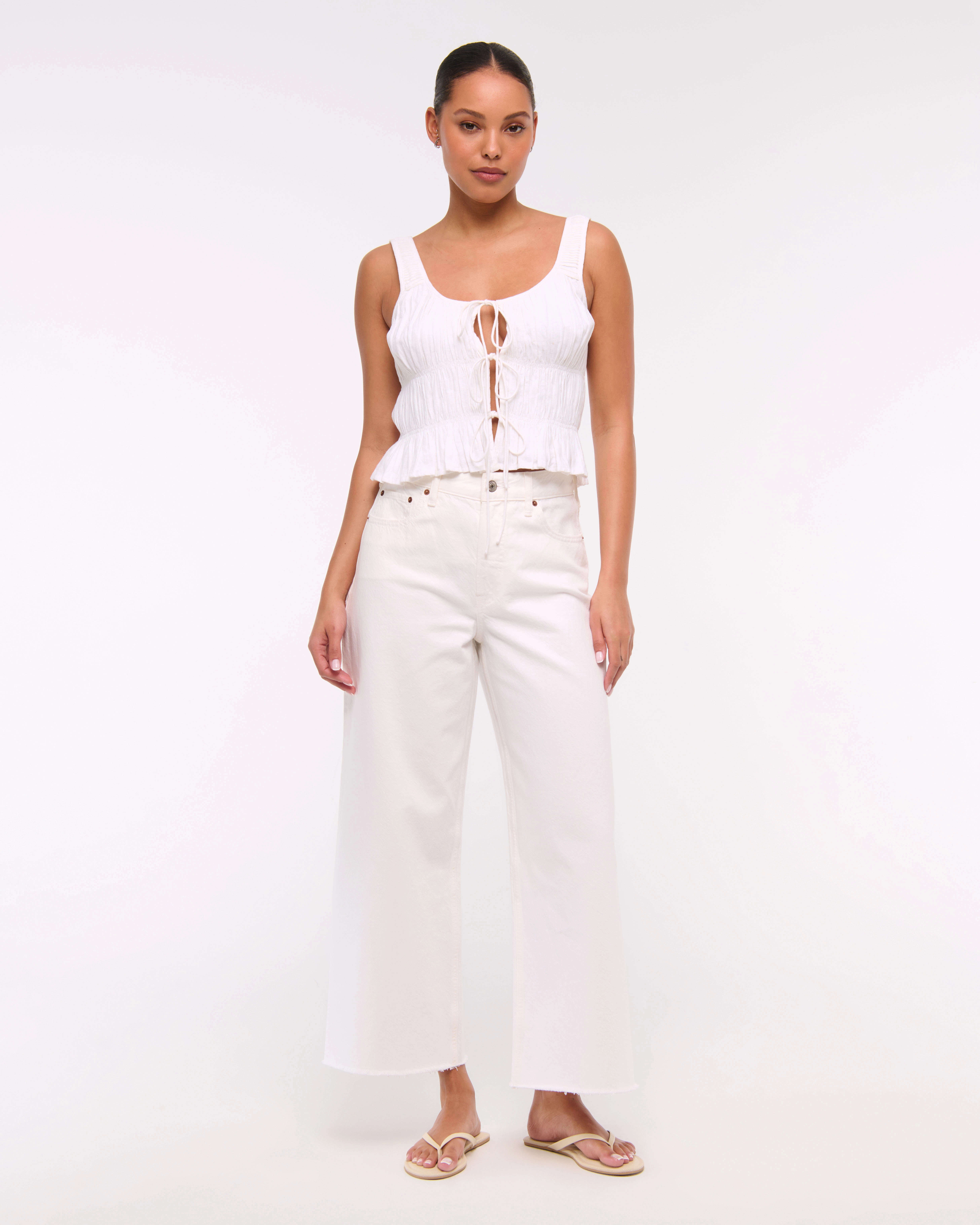 High Rise Cropped Wide Leg Jean | Abercrombie & Fitch (US)