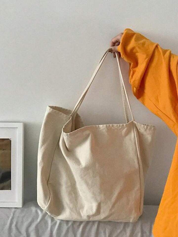 Minimalist Shopper Bag Small Double Handle Casual | SHEIN