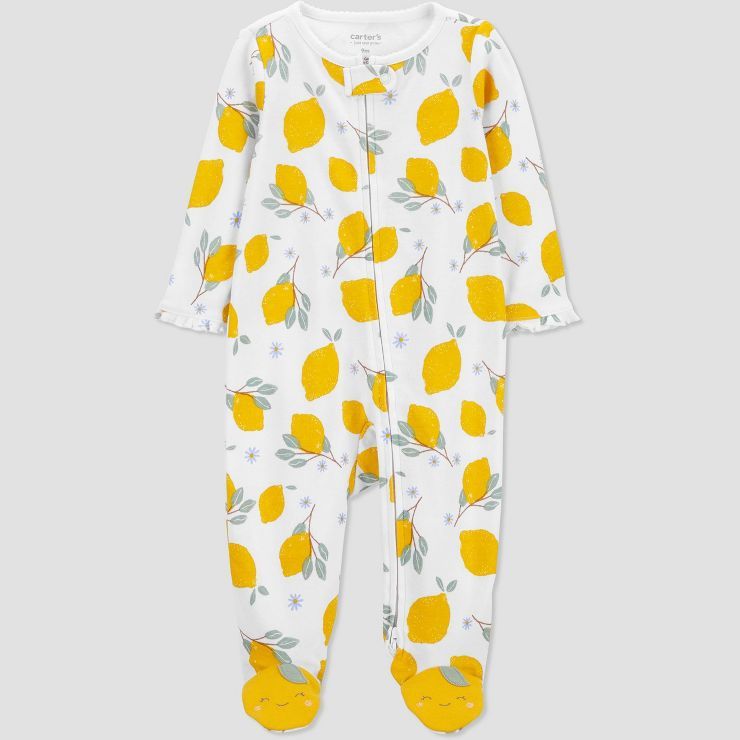 Carter's Just One You® Baby Girls' Lemon Footed Pajama - Yellow | Target