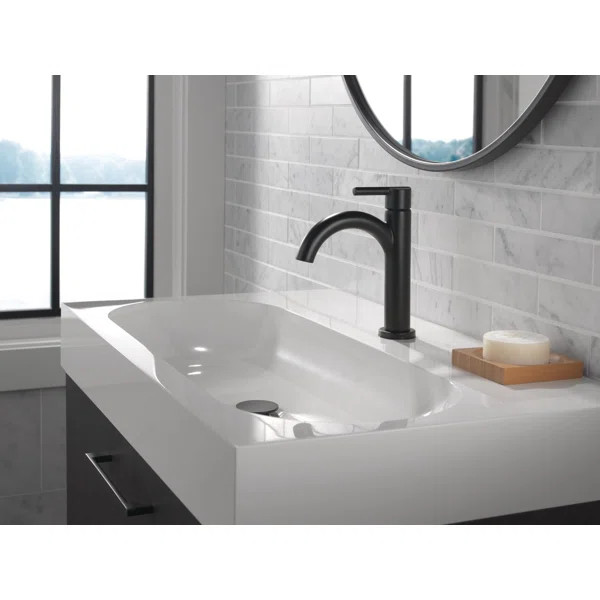 15749LF-BL Nicoli Single Hole Faucet Single-handle Bathroom Faucet with Drain Assembly | Wayfair North America