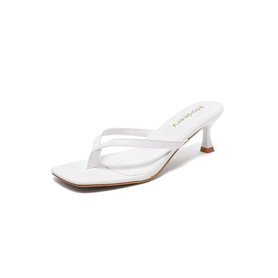 Women's Kitten Heels Thong Sandals Open Square Toe Flip Flop Low Heels 2.5 Inch Slip On Sexy Wome... | Amazon (US)