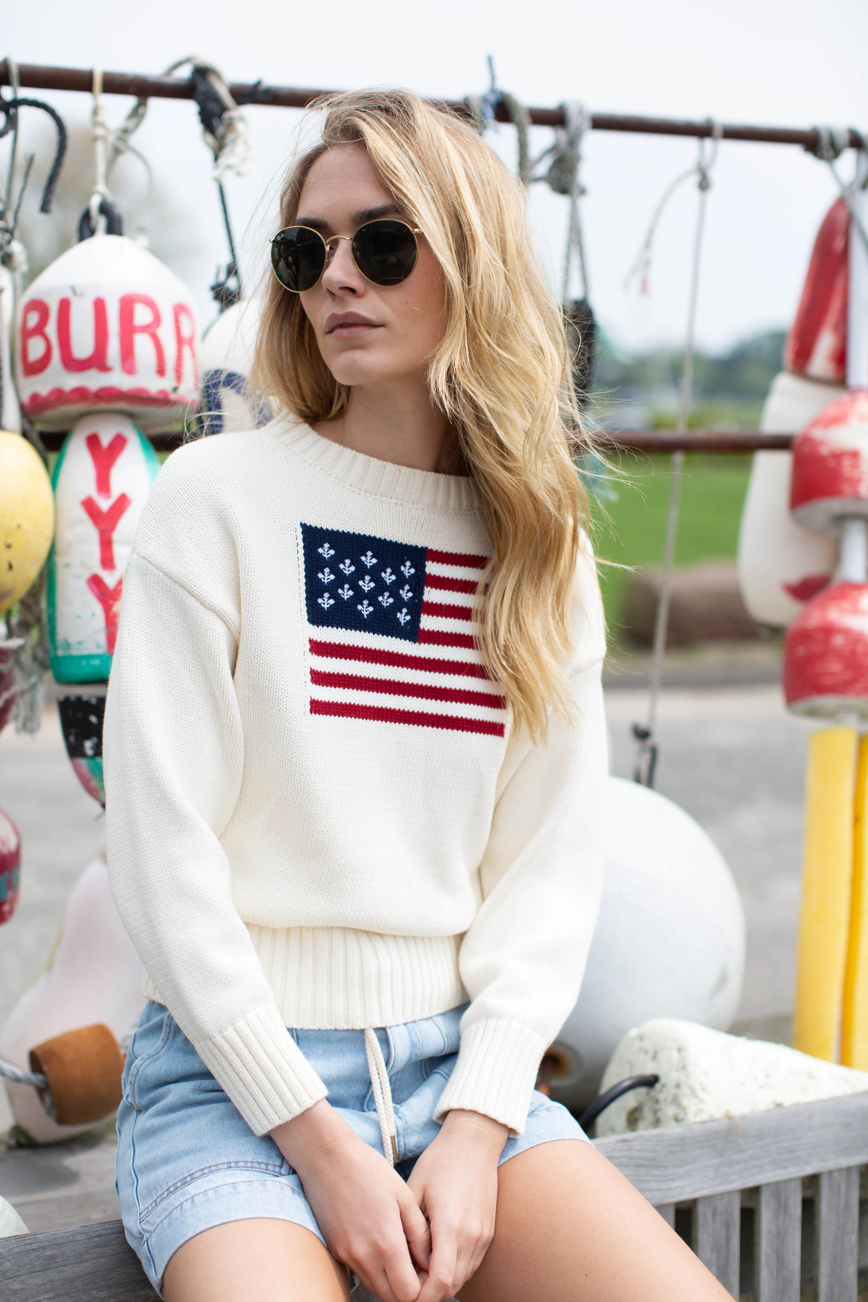 Marea Flag Sweater - Ivory | Marea