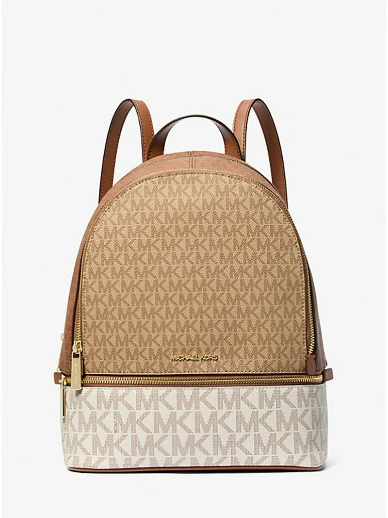 Michael Kors  Rhea Medium Color-Block Signature Logo Backpack- Camel Multi | Walmart (US)
