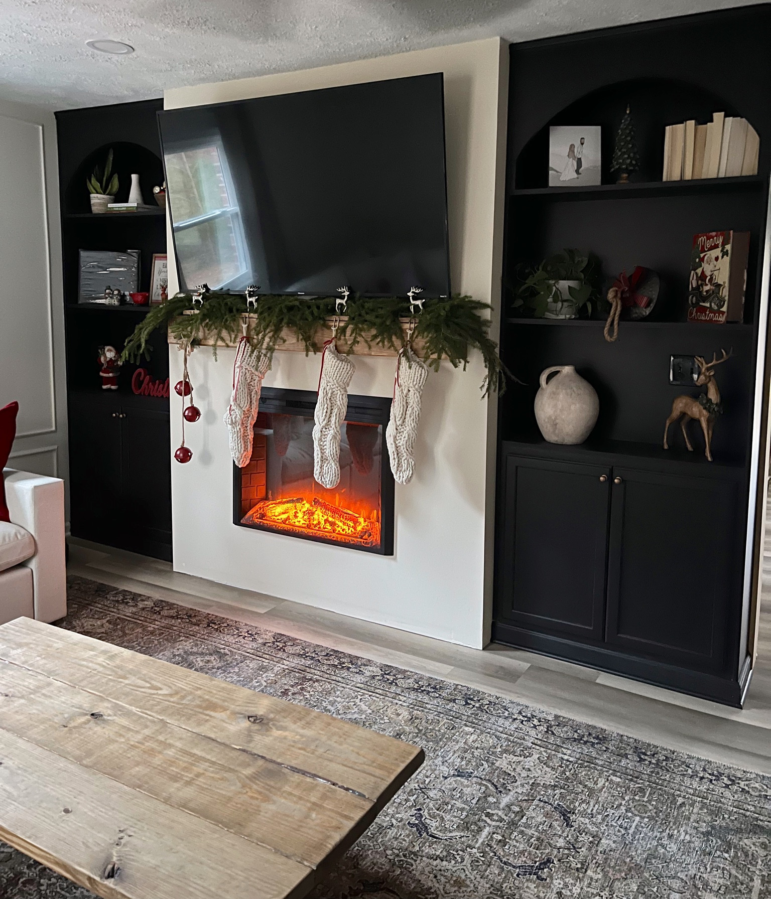 Cozy Living Room | Holiday Decor | Christmas Decor | Organic Modern Living Room | Christmas Stockings | Fireplace 

#LTKCyberWeek #LTKHoliday #LTKSeasonal