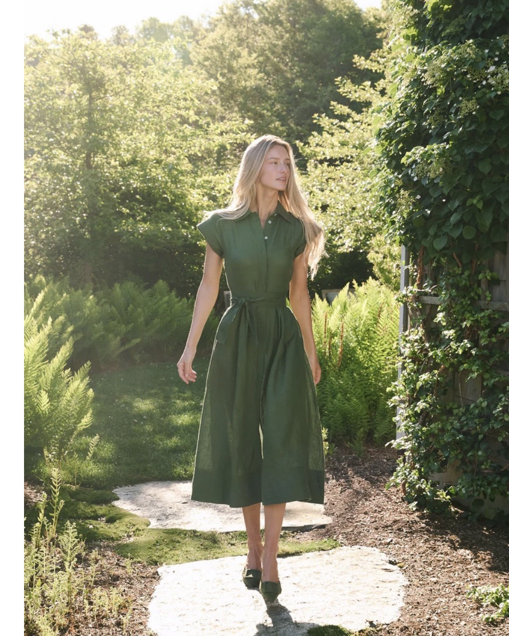 I have this in the no longer available cotton poplin, now it’s available in linen. I love the fern. I also linked the eyelet that’s on sale.