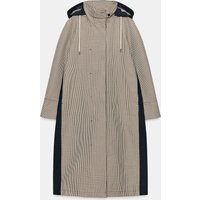Zara - Zw Collection Long Check Trench Coat - Brown/White - L - Woman | Zara UK