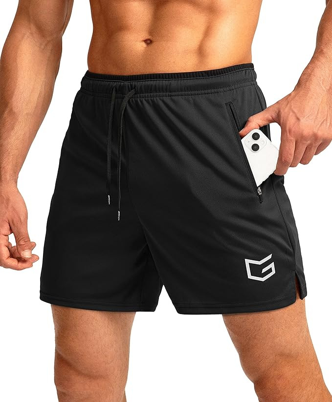 G Gradual Men's Running Shorts with Zipper Pockets Quick Dry Gym Athletic Workout 5" Shorts for M... | Amazon (US)