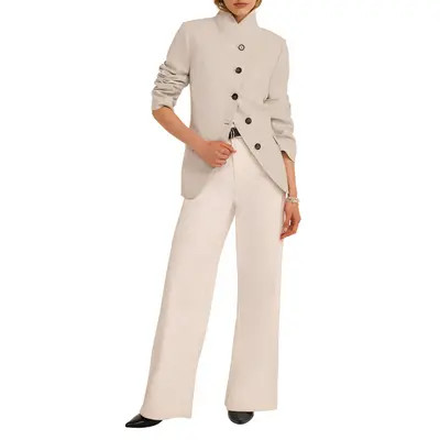MINT VELVET High Neck Blazer in Grey at Nordstrom, Size Small | Nordstrom