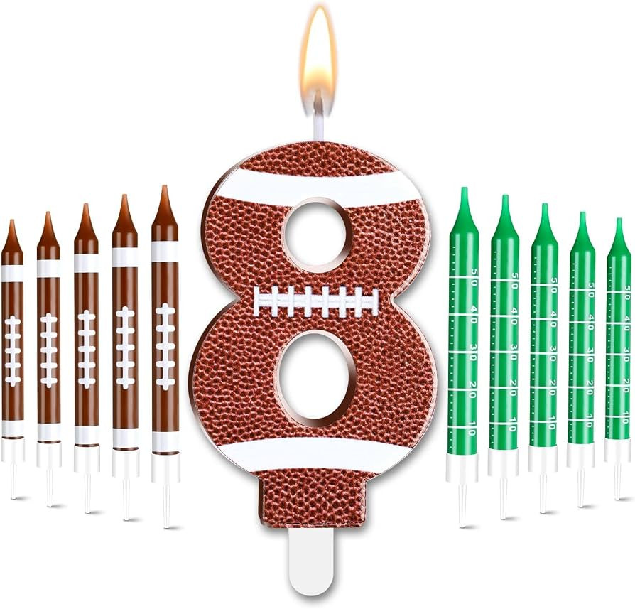 Photect 11 PCS Football Birthday Candles Number 5-9 Candle Sports Cake Topper Decor Football Them... | Amazon (US)