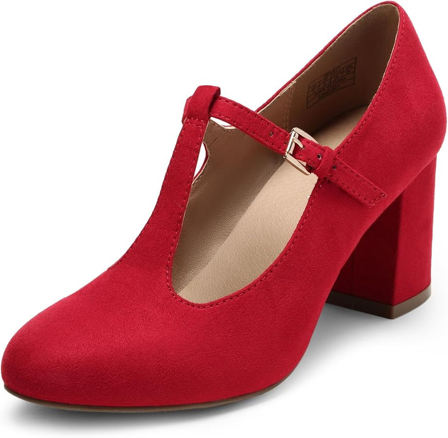 DREAM PAIRS Mary Jane Chunky Heels Wedding Dress Shoes | Amazon (US)