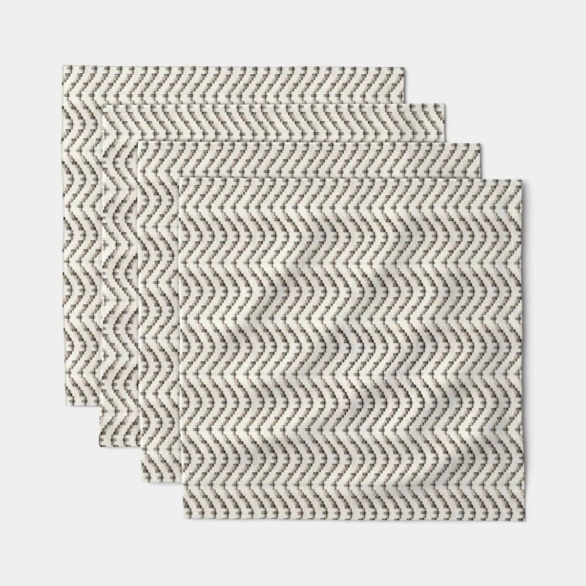 4Pk Cotton Napkins Black/Cream Wave - Threshold™ | Target