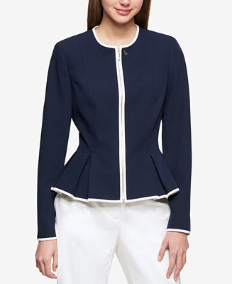 Women's Zip-Front Peplum Jacket | Macy's