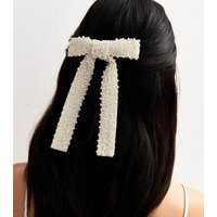 Cream Bead Embellished Bridal Bow Hair Clip New Look | New Look (UK)