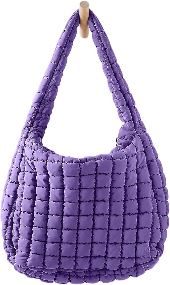 Womens Lightweight Quilted Padding Shoulder Bag Soft Puffer Tote Bag Big Capacity Puffy Tote Bag ... | Amazon (US)