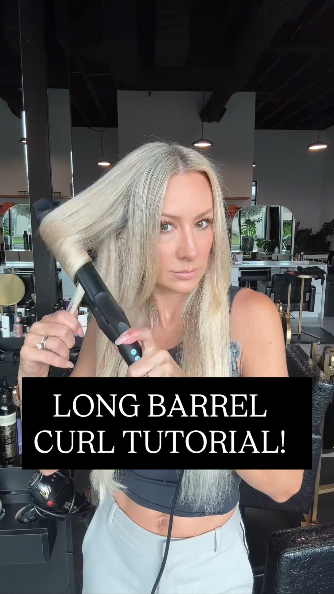 How I curl my hair with the one and 1/2 inch long barrel curling iron! #hairtutorial #longbarrelcurlingiron