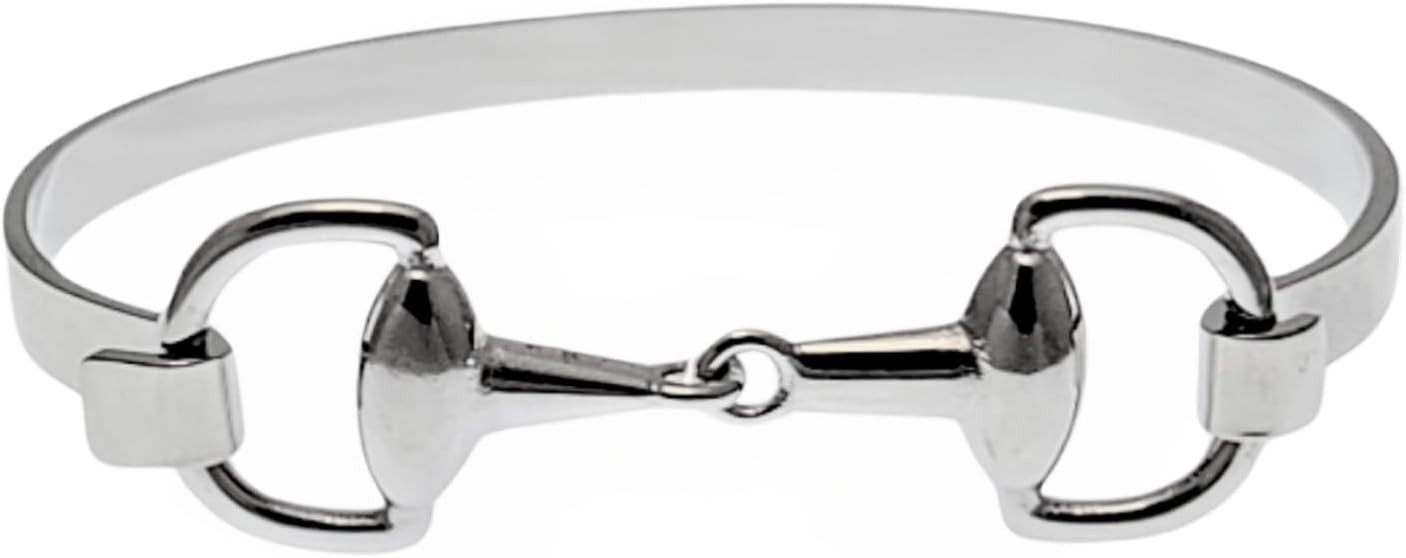 Equestrian Horse bit bracelet. Stainless steel hard cuff bangle. Western accessory for cowgirl, B... | Amazon (US)