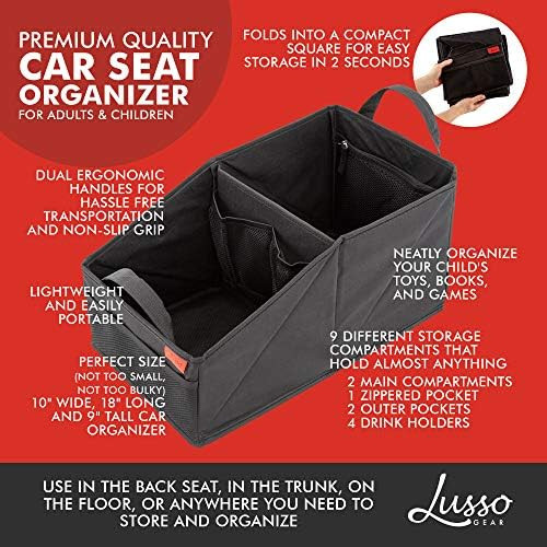 Lusso Gear Car Seat Organizer for Front or Backseat - Great for Adults & Kids, Features 9 Storage... | Amazon (US)