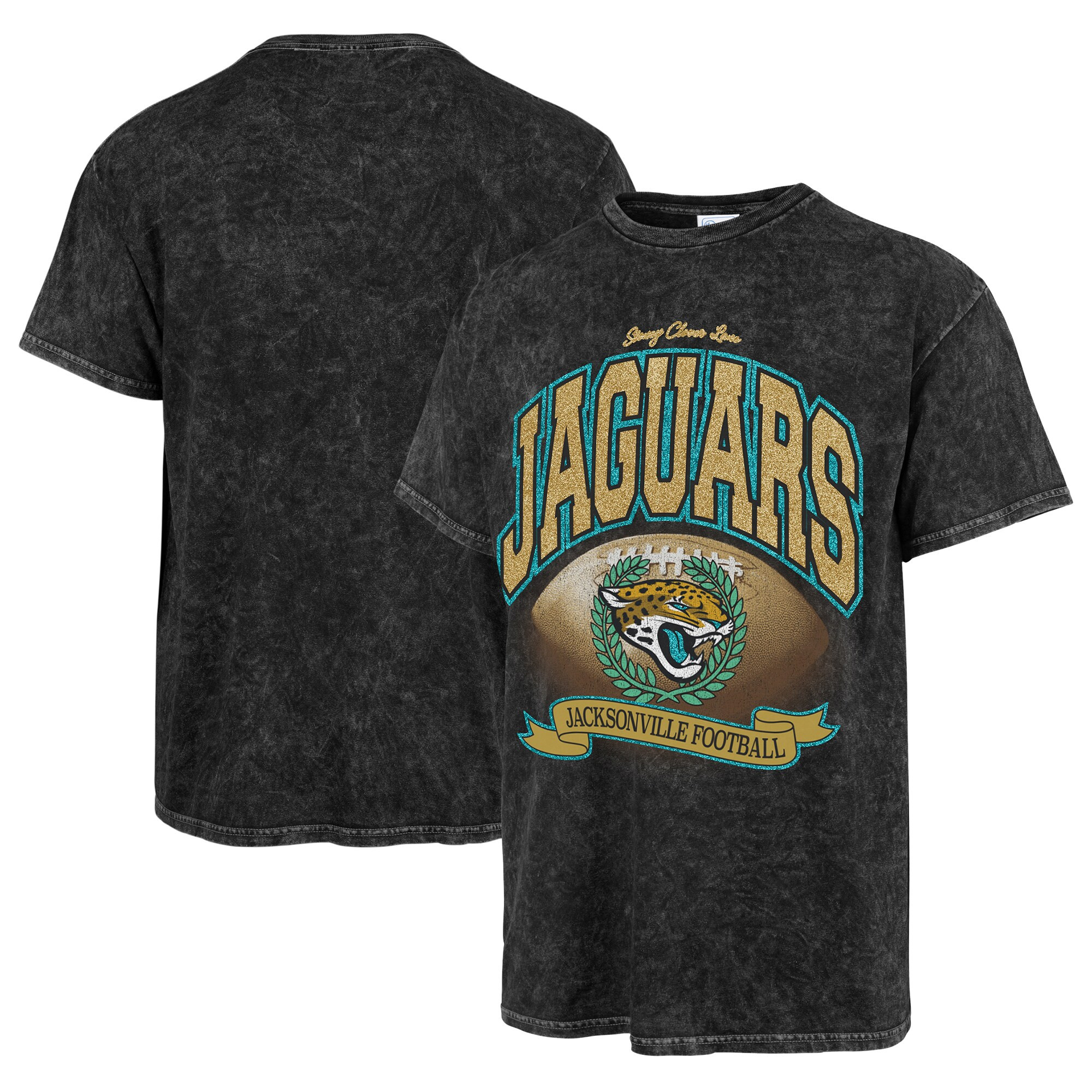 Jacksonville Jaguars Stoney Clover Lane x '47 Women's Glitter Rocker Retro Tubular T-Shirt - Blac... | Fanatics