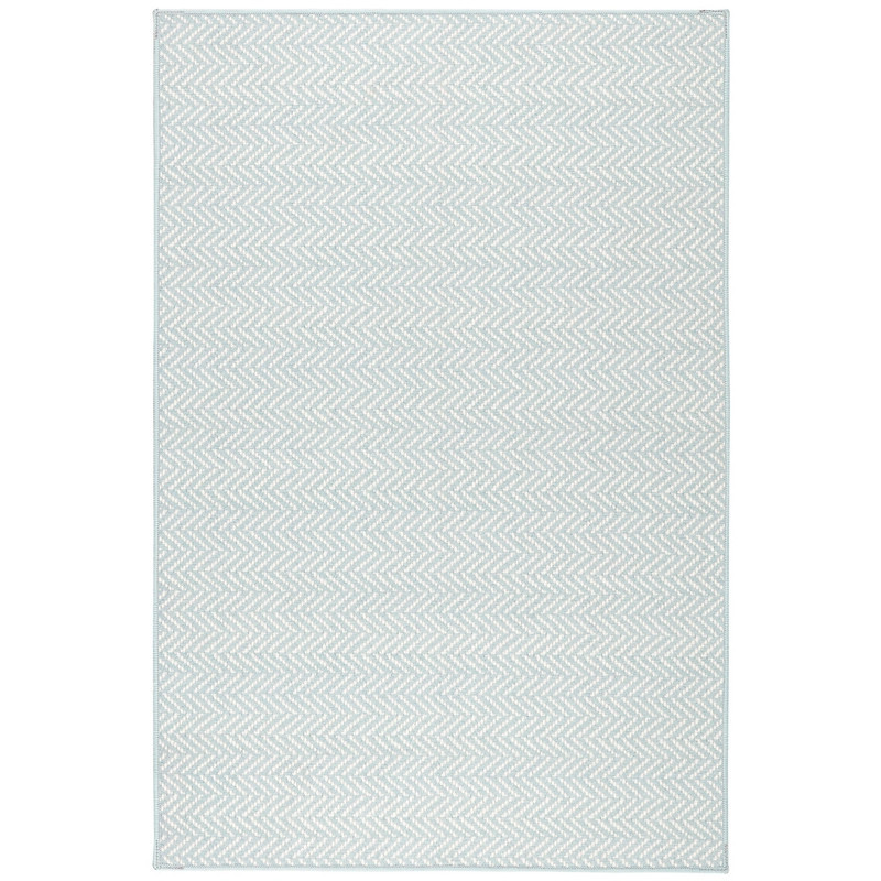 Herringbone Swedish Blue Machine Washable Rug | Annie Selke