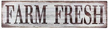 Barnyard Designs Farm Fresh Retro Vintage Tin Bar Sign Country Home Décor, 40cm x 10cm | Amazon (CA)