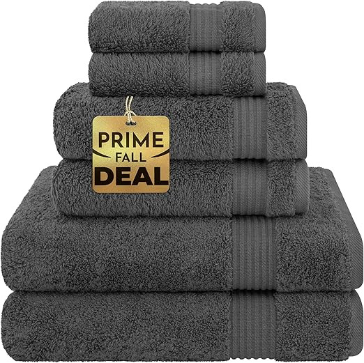 Cotton Paradise 6 Piece Towel Set, 100% Turkish Cotton Soft Absorbent Towels for Bathroom, 2 Bath... | Amazon (US)