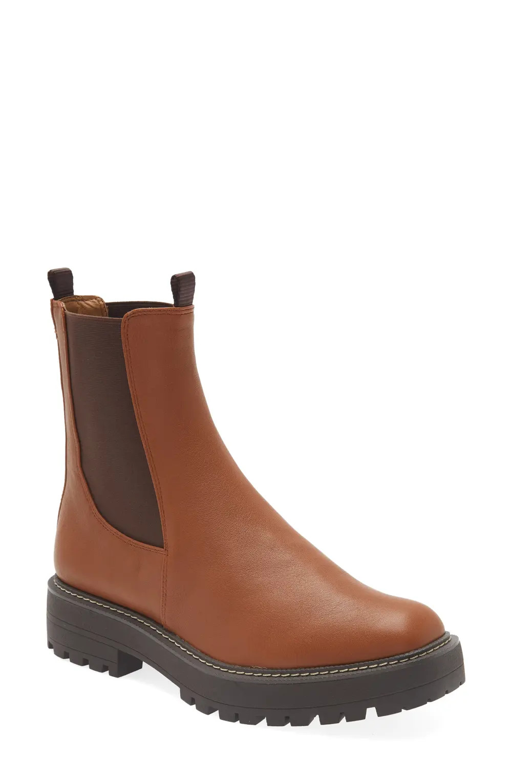 Sam Edelman Laguna Waterproof Lug Sole Chelsea Boot, Size 8 in Tawny Brown at Nordstrom | Nordstrom Canada