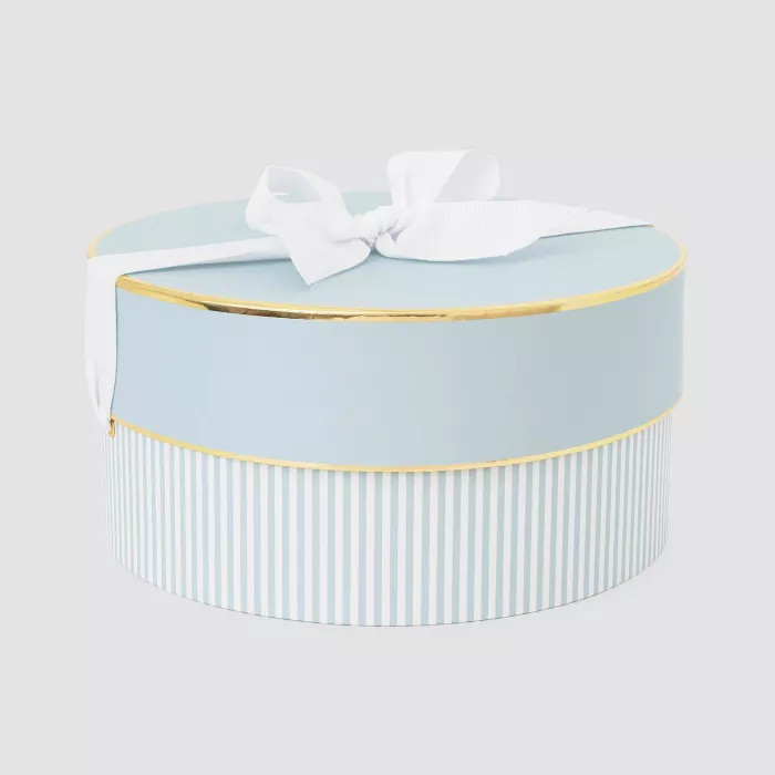 Blue & White Stripe Large Round Box - Sugar Paper™ | Target