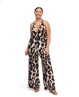 Diane von Furs Halter × Target Leopard Neutral Jumpsuit One-Piece Size S  | eBay | eBay US