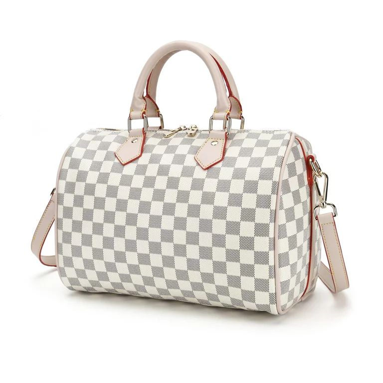 Miss Checker Women Checkered Tote Bags Fashion Shoulder Bags Cross Body Bag Female Handbags White | Walmart (US)