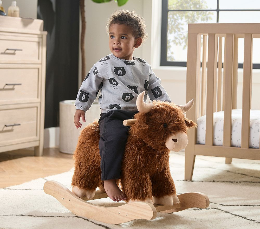 Highland Cow Critter Plush Nursery Rocker | Pottery Barn Kids