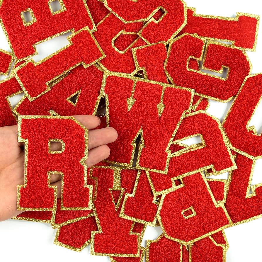 Morcheiong 26Pcs 3.14 Inch Large Chenille Letter Patches A-Z Self Adhesive, Chenille Letters for ... | Amazon (US)