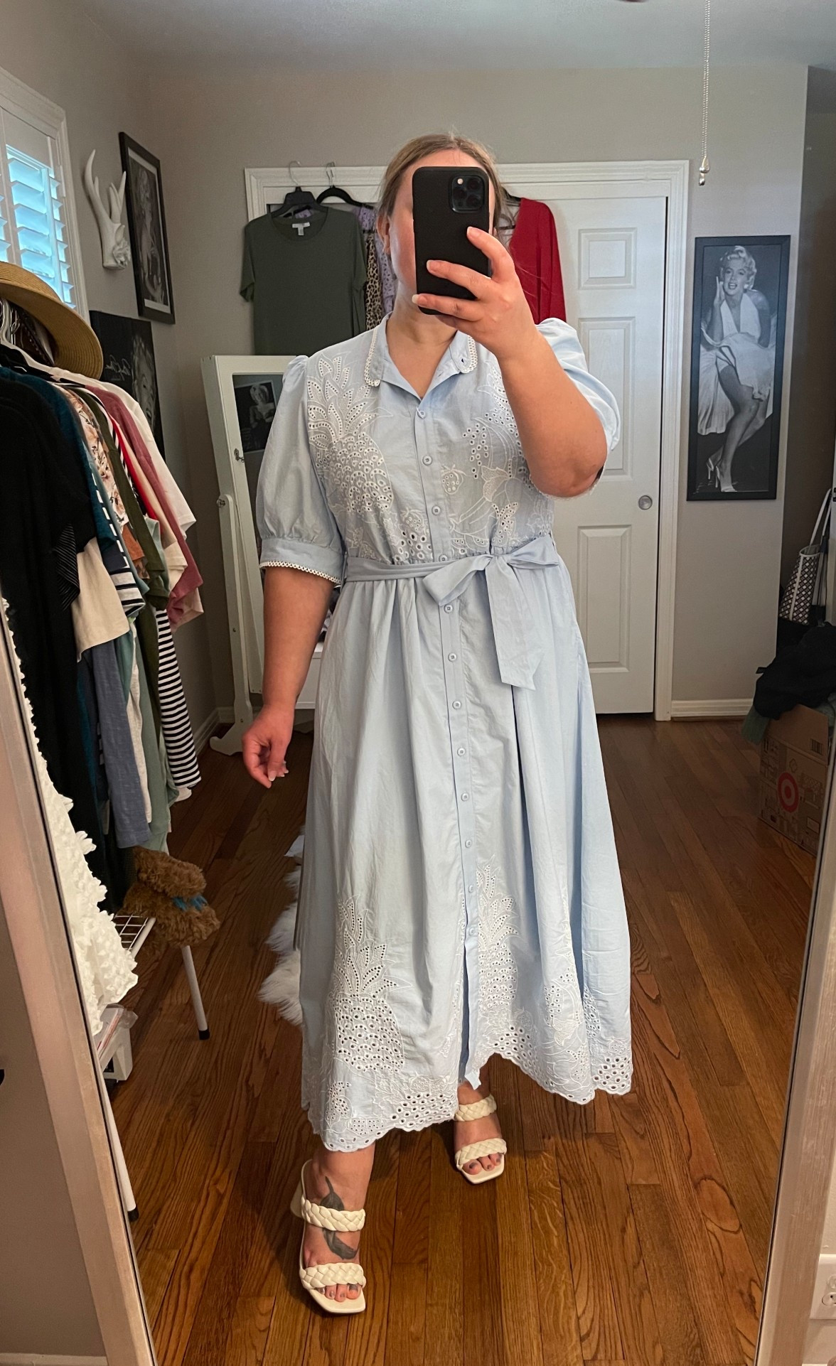 Baby shower dress, Amazon dress, beach vacation, pineapple dress, baby blue dress, shower dress, midi dress, braided sandals, heeled sandals, Amazon outfit, Amazon style, button down dress, dress under $50, dress under $45, blue and white dress

#LTKSaleAlert #LTKShoeCrush #LTKFindsUnder50