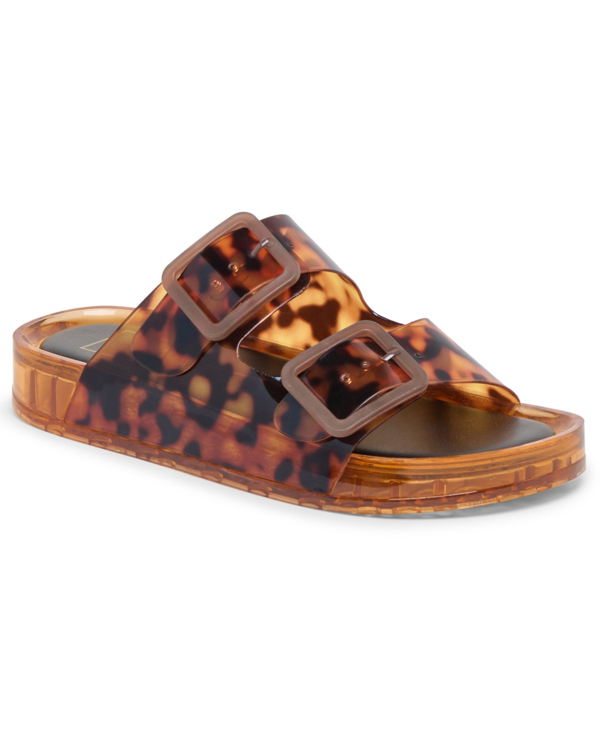 Dolce Vita Women's Julio Jelly Double-Band Jelly Footbed Sandals - Tortoise Vinyl | Macy's
